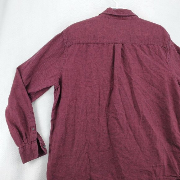 Chaps Shirt Men's Long Sleeve Casual Button Up Collared Twill Oxford Red XL - Picture 11 of 12